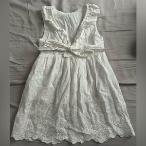 Delicate white eyelet-embroidered-lace cotton dress